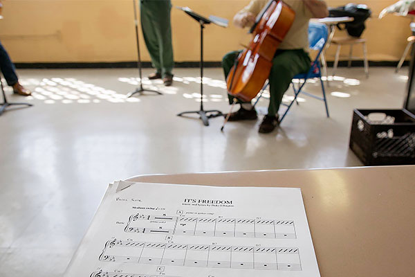 music score on a table