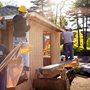 young men building a house