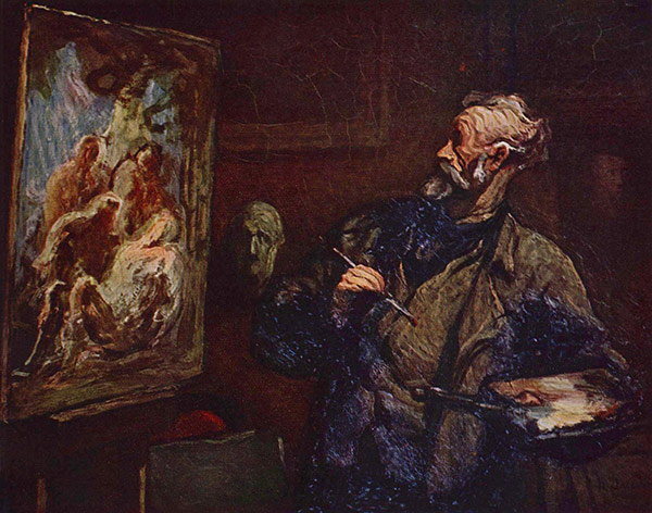 portrait of a painter at an easel