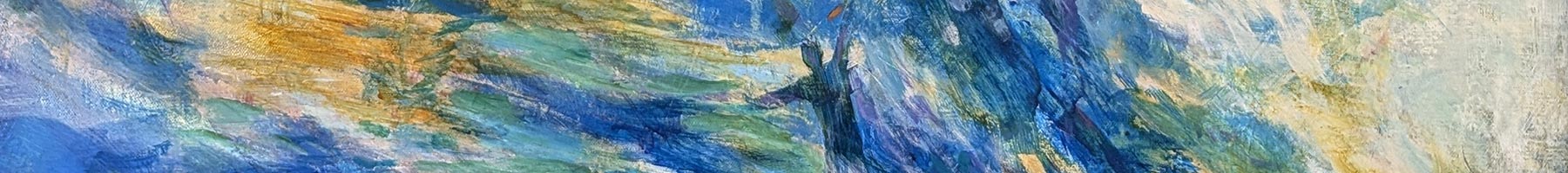 impressionistic painting of people dancing in waves