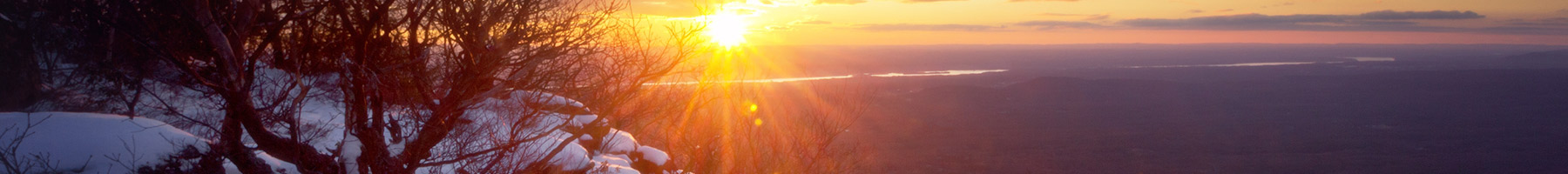 winter sunrise over the Hudson Valley