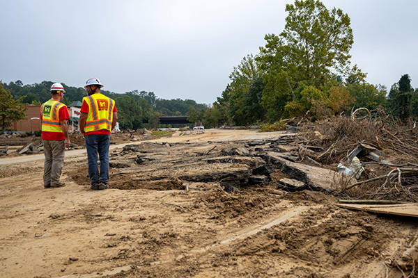 Road repair in North Carolina