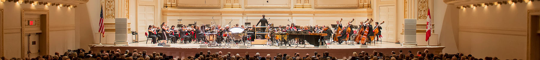 Crowd enjoying orchestra performance in Carnegie Hall