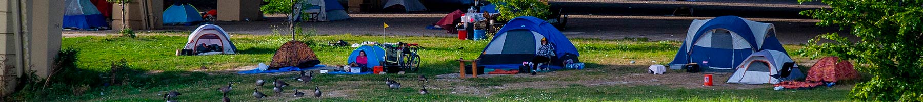 A homeless encampment in Milwaukee, Wisconsin