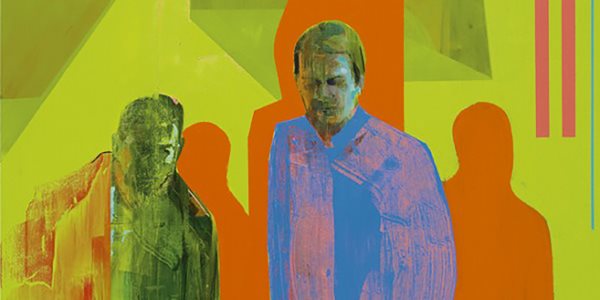 painting of two men sitting in silence