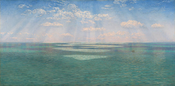 painting of sunlight on the English Channel