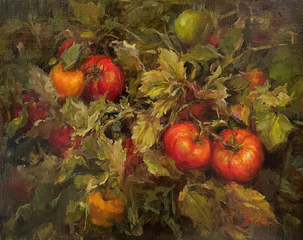 painting of a tomato plant