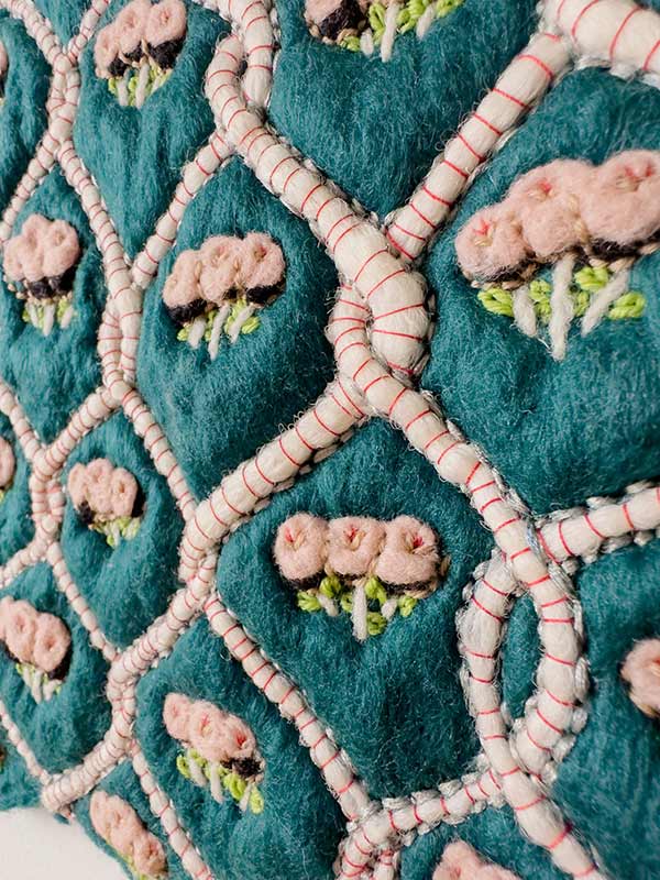 green textile art