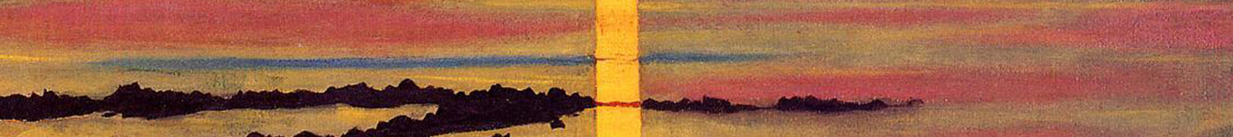 painting of sunset over an ocean