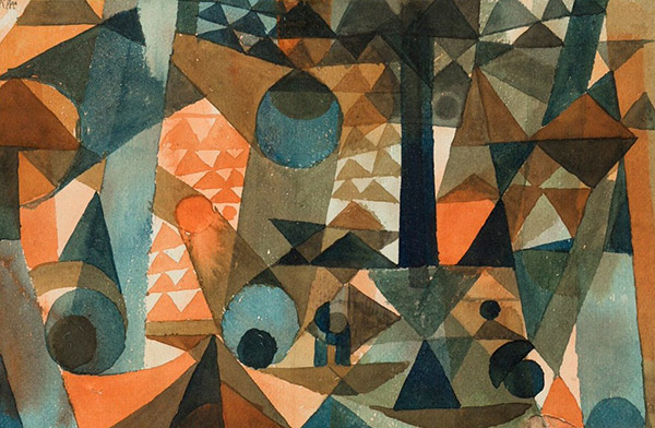 blue and orange abstract painting