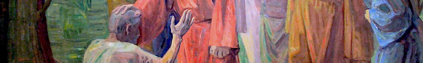 Detail from Niels Larsen Stevns: Helbredelsen af den spedalske (Healing of the Leper) 1913