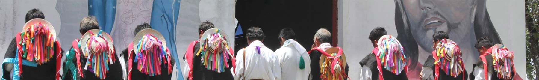 Members of Las Abejas pray outside the chapel in Acteal where the 1997 massacre took place (2013).