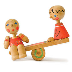 a small wooden painted toy