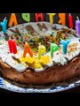 a colorful birthday cake