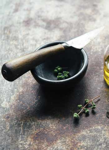 A knife for chopping herbs