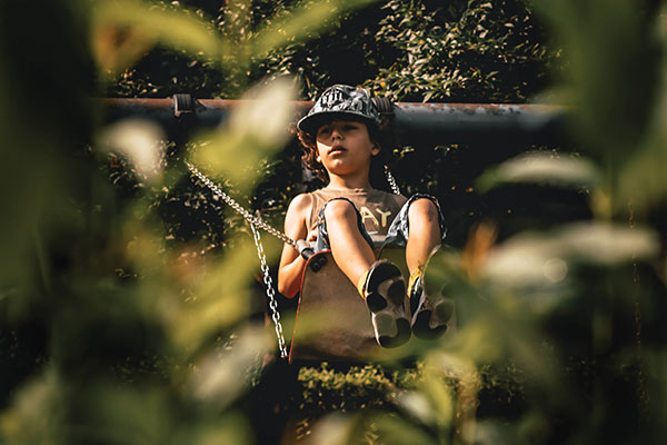 boy on a swing