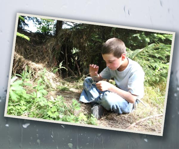 Ten-year-old Rudi, project in hand.