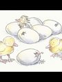 illustration of chicks hatching from eggs