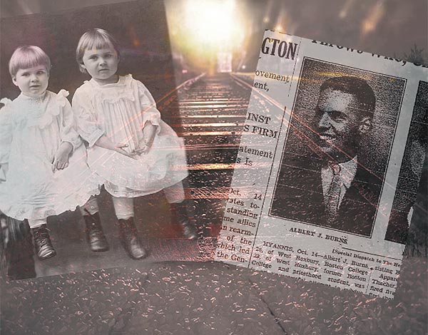 collage of old family photos and newspaper clippings