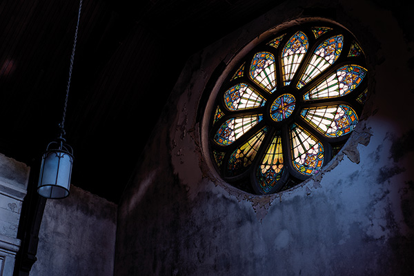 stained glass window in a church