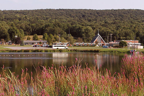 houses by a lake