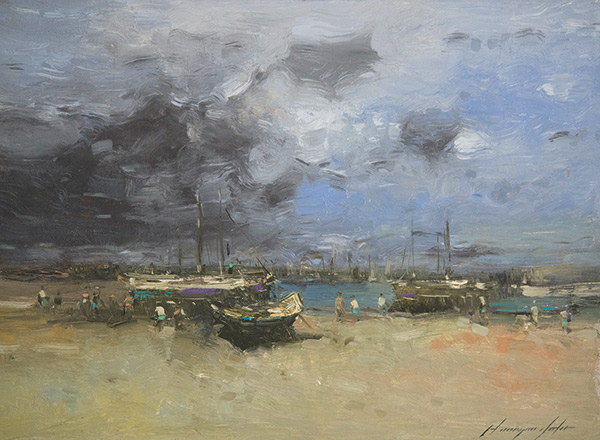 painting of boats