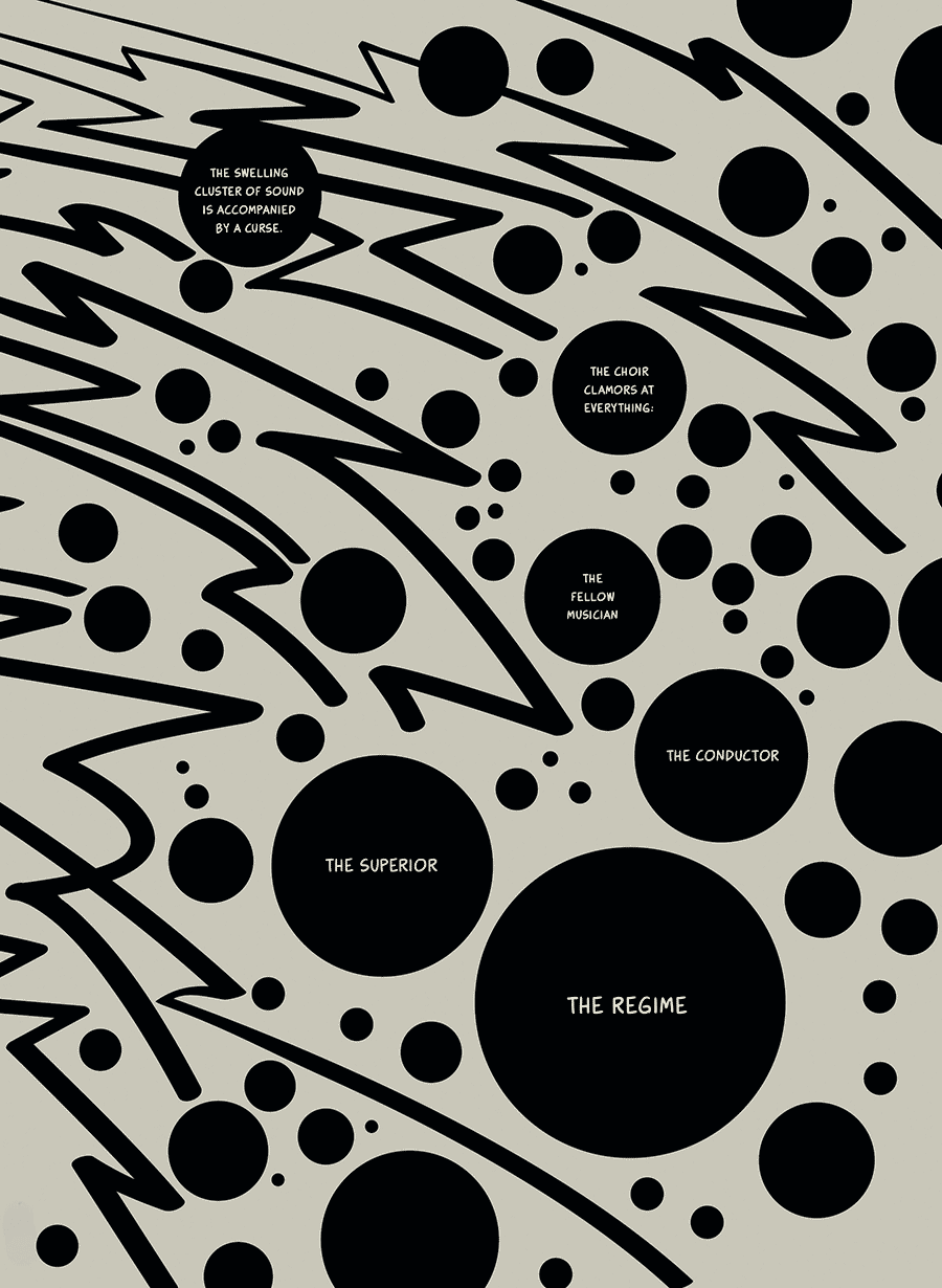 excerpt from a graphic novel about Arvo Pärt