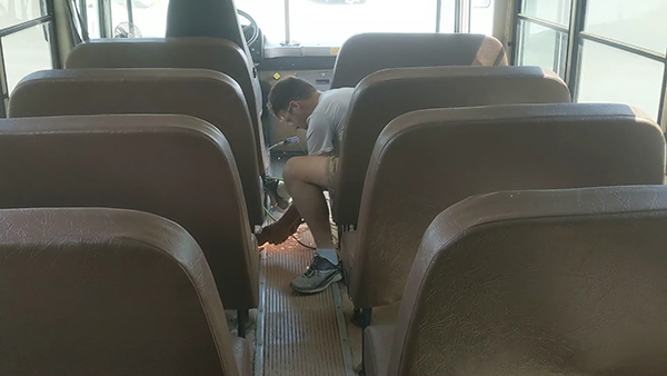 removing seats from a bus