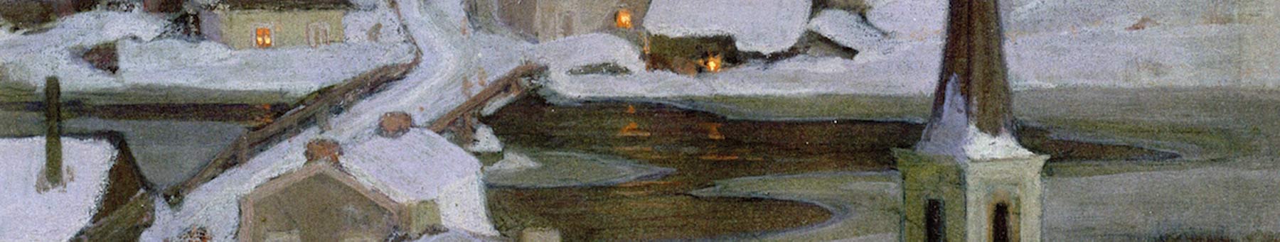 painting of a wintry landscape