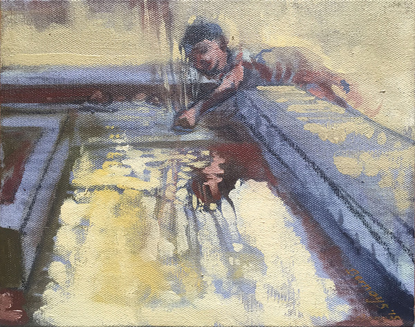 Child playing with water