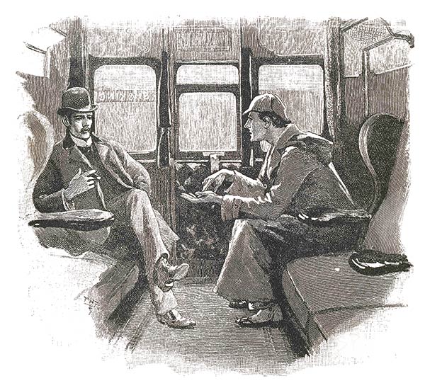 drawing of two people sitting down and talking