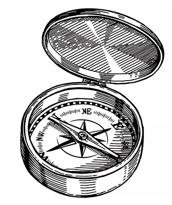 drawing of a compass