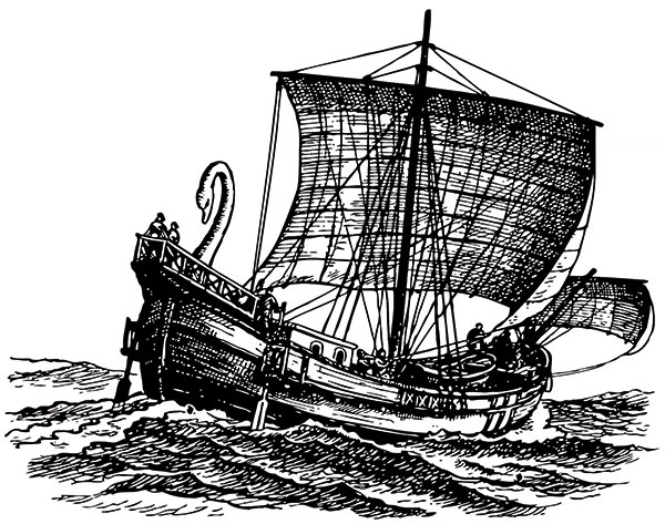 drawing of a sailboat